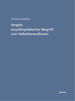 cover image of Hegels enzyklopädischer Begriff von Selbstbewusstsein